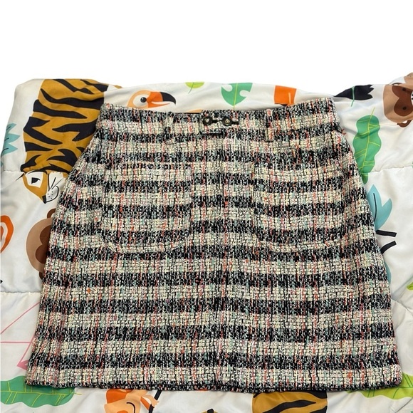 NWT Scotch & Soda SPECIAL TWEED MINI Short Multi color Side Zip Pockets SKIRT M - Picture 2 of 10